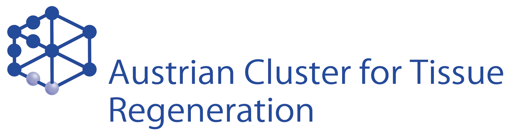 Blue-white logo of Austrian Cluster for Tissue Regeneration, an Austrian platform for research group collaborations on tissue regeneration.